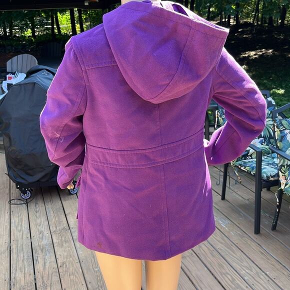 Old Navy Hooded Pea Coat Purple Small - Picture 7 of 8